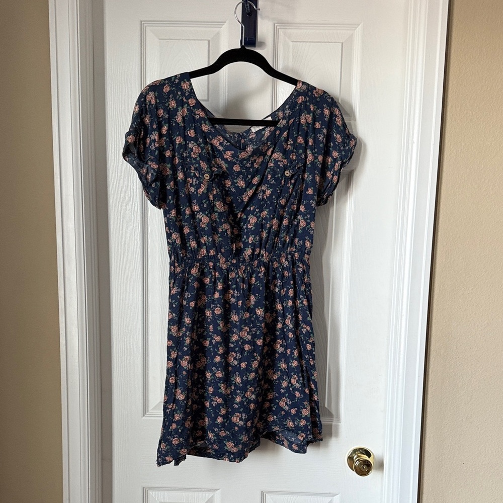 Navy Floral Dress